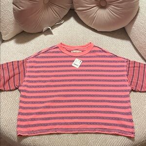 We The Free Pink and Purple Striped Tee